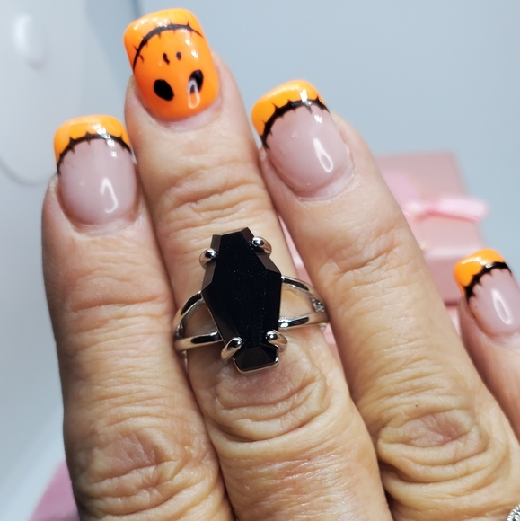 New Black Onyx & Sterling Silver Coffin Ring - Picture 10 of 11